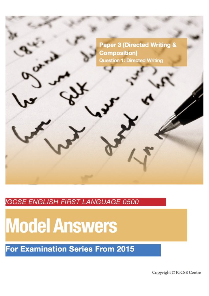 Igcse English First Language Model Answers